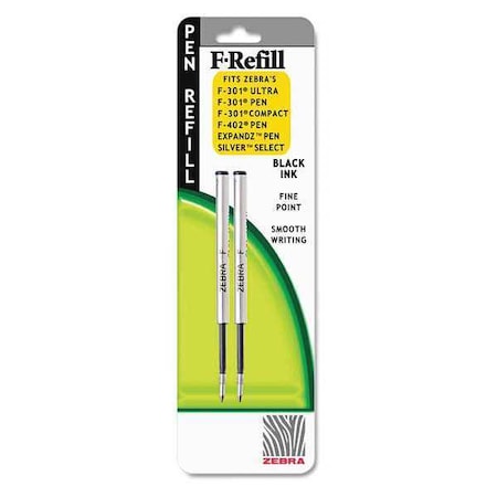 Zebra Pen STEEL 7 Series F Refill Fine Point Ballpoint - Fine Point - Black Ink, PK2 MPN:85512