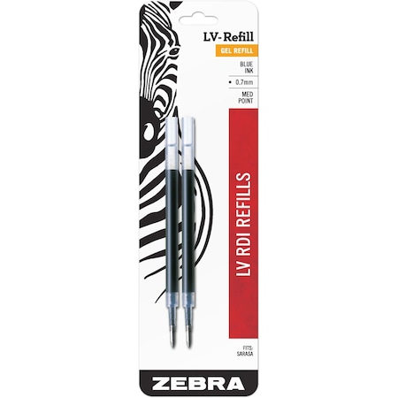 Zebra 870 Medium Point Gel Ink Pen Refills - Medium Point - Blue Ink - Scratch-free - 2-/ Pack MPN:87022