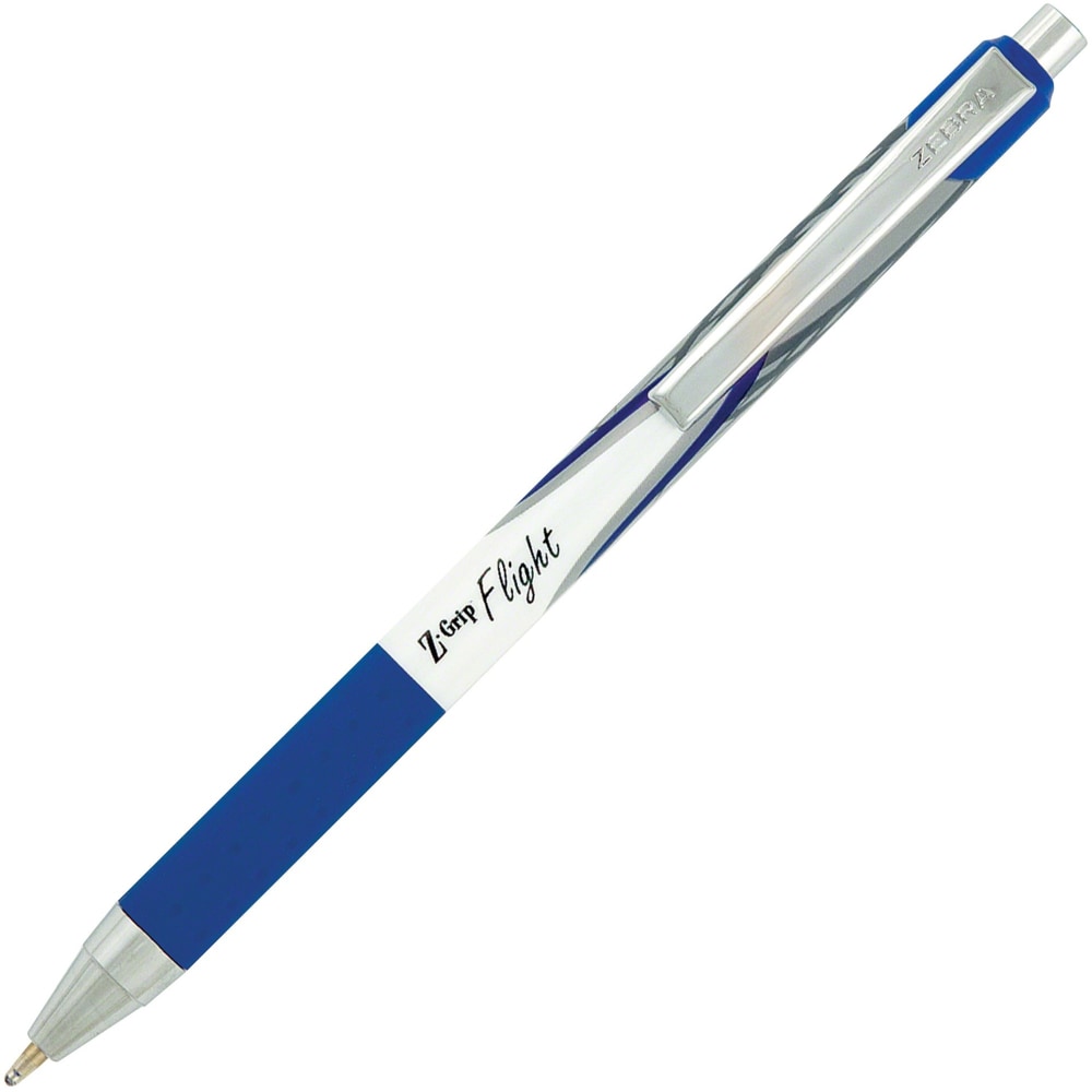 Zebra Pen Z-Grip Flight Retractable Pens, Pack Of 12, Bold Point, 1.2 mm, Blue Barrel, Blue Ink MPN:21920