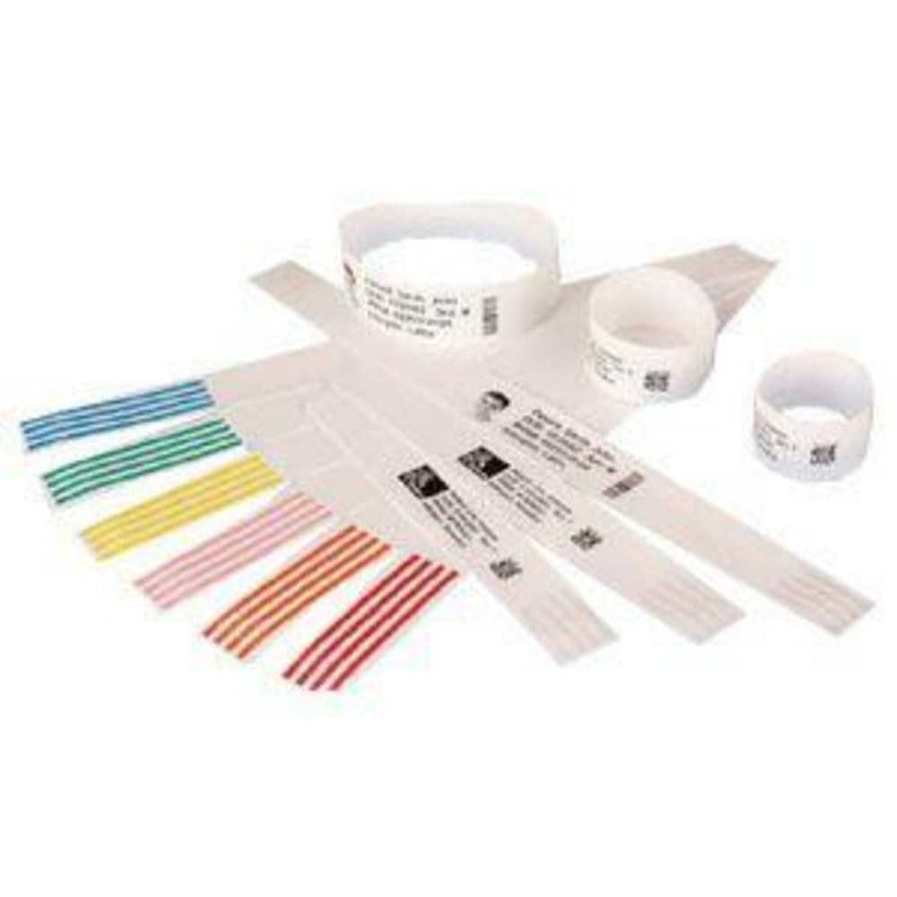 Zebra Wristband Polypropylene 1 x 11in Direct Thermal Zebra Z-Band Direct Blue HC100 - 1in Width x 11in Length - 200/Roll - Permanent - 6 Roll - Blue MPN:10006995-2K