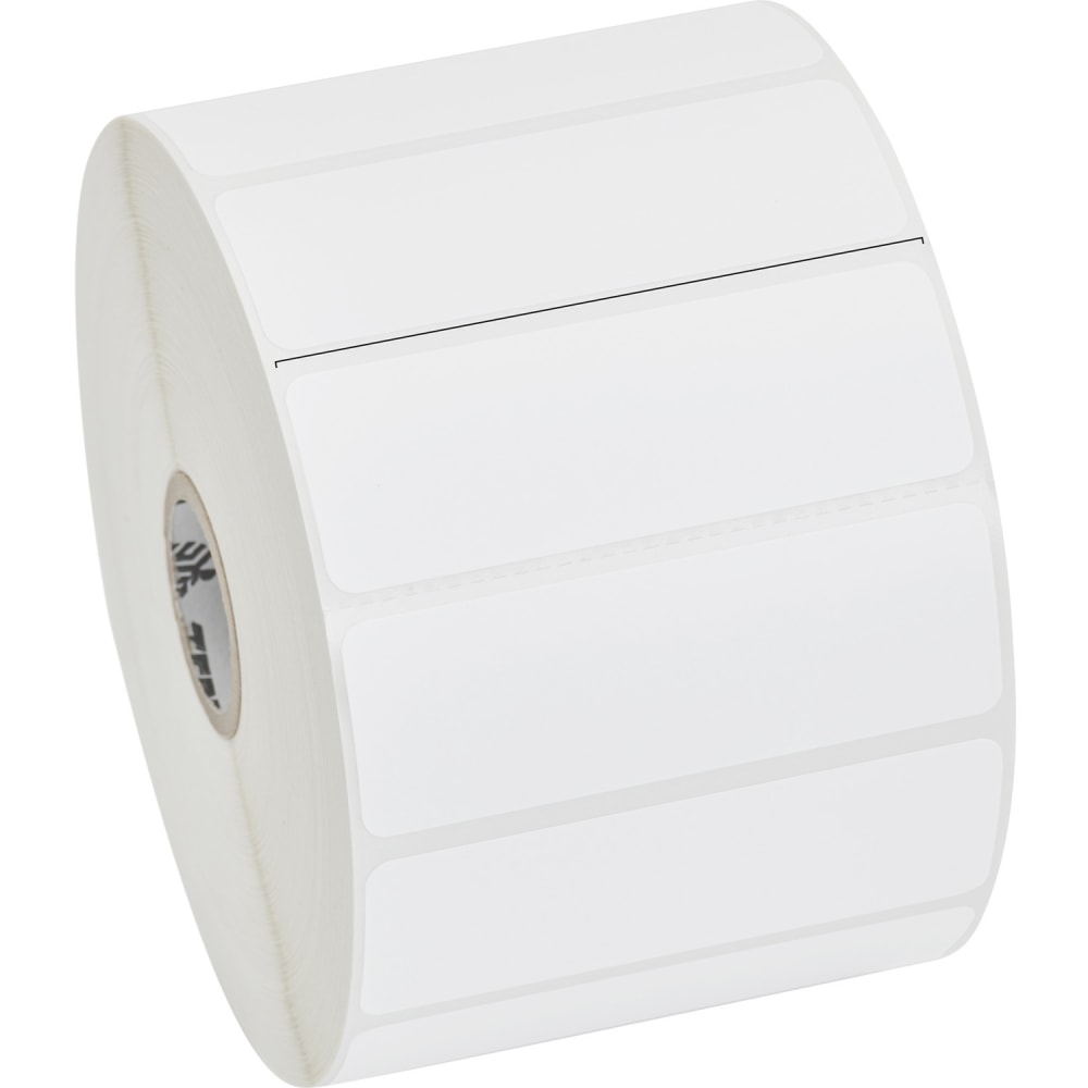 Zebra Z-Perform 2000D Thermal Label - 3inx 1in - Permanent Adhesive - Direct Thermal - White - Paper, Acrylic - 2340 / Roll - Perforated - 6 Roll MPN:10015782