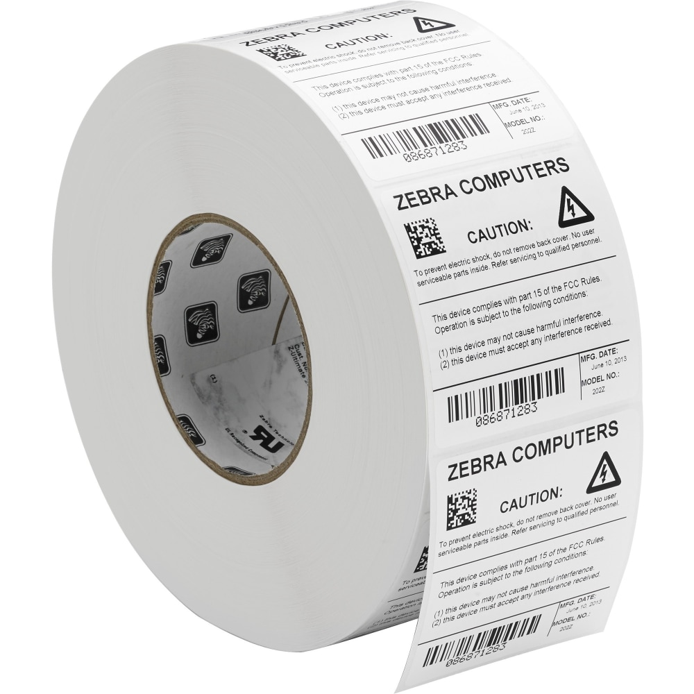 Zebra Z-Ultimate 2000T ID Label - 1 1/4inx 1in - Permanent Adhesive - Rectangle - Thermal Transfer - Glossy - 10023017 MPN:10023017