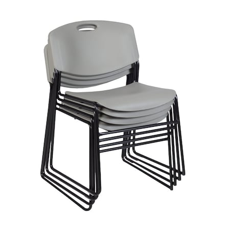 Regency Zeng Ultra Compact Metal Frame Armless Stackable Chair - Grey, PK4 MPN:4400GY4PK