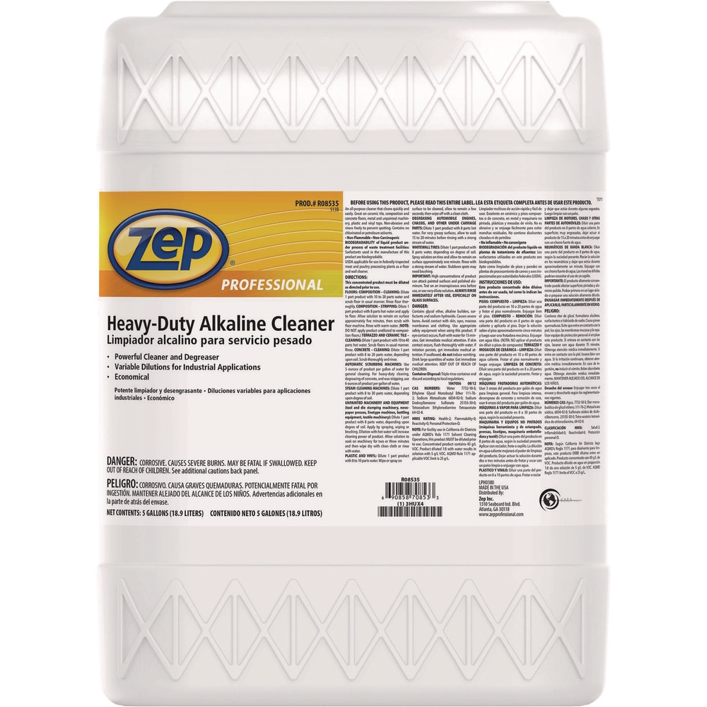 Zep Professional Heavy Duty Alkaline Cleaner, 5 gal Pail MPN:1041569