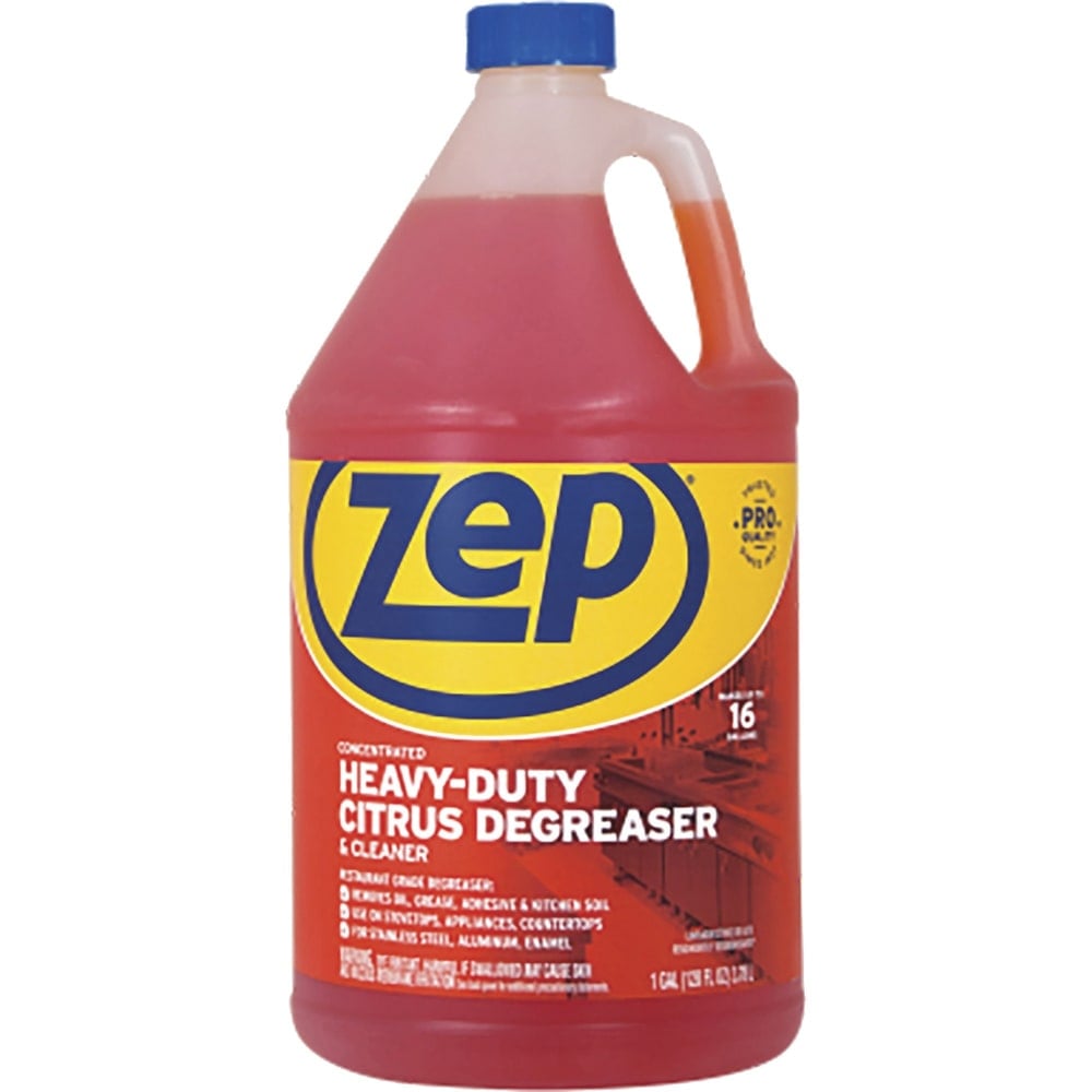 Zep Heavy-Duty Citrus Degreaser - Concentrate - 128 fl oz (4 quart) - Heavy Duty - Orange - 1 Each MPN:ZUCIT128