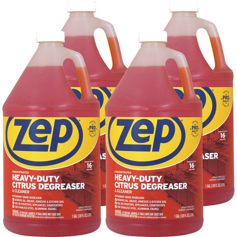 Zep Heavy-Duty Citrus Degreaser - Concentrate - 128 fl oz (4 quart) - Heavy Duty - Orange - 4 / Carton MPN:ZUCIT128CT