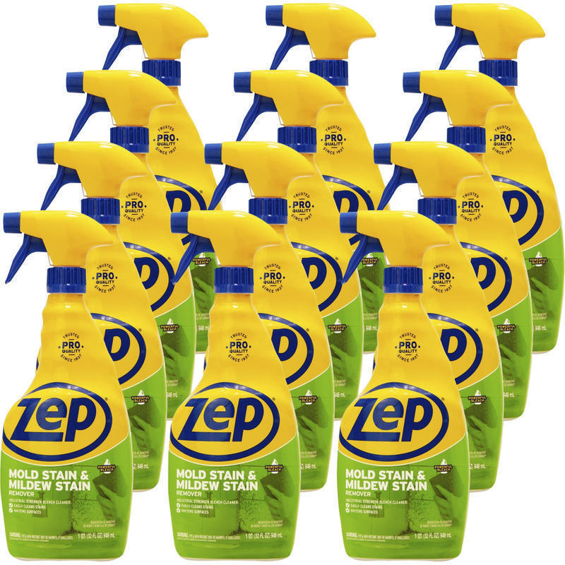Zep No-Scrub Mold/Mildew Remover - For Multi Surface - 32 fl oz (1 quart) - Recommended For: Stain Remover - Disinfectant - Blue - 12 / Carton MPN:ZUMILDEW32CT