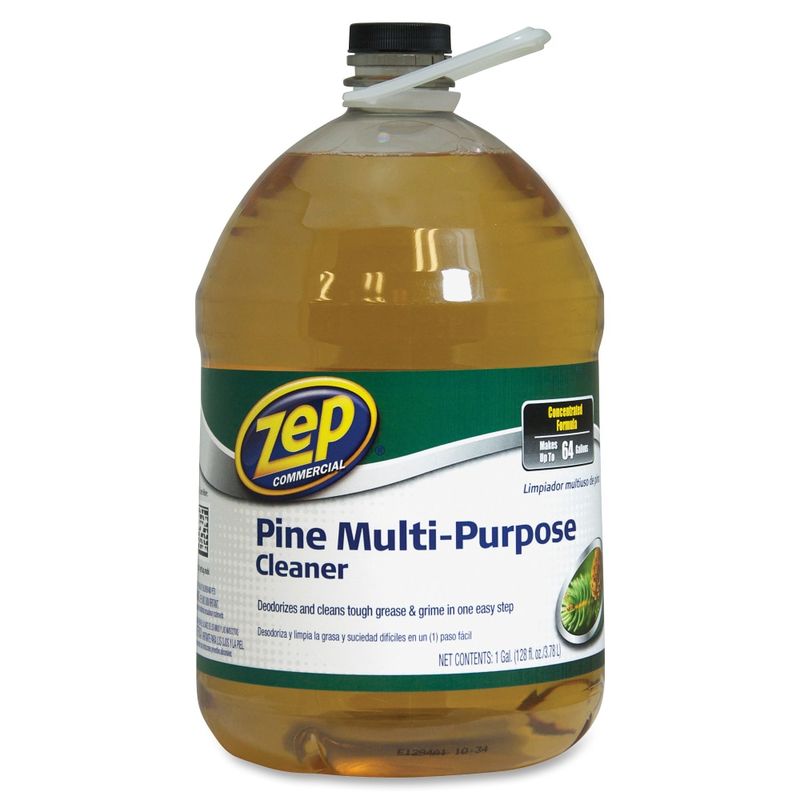 Zep Multipurpose Pine Cleaner - For Multipurpose - Concentrate - 128 fl oz (4 quart) - Pine Scent - Disinfectant, Deodorize - Brown Bottle - 4/Carton MPN:ZUMPP128CT