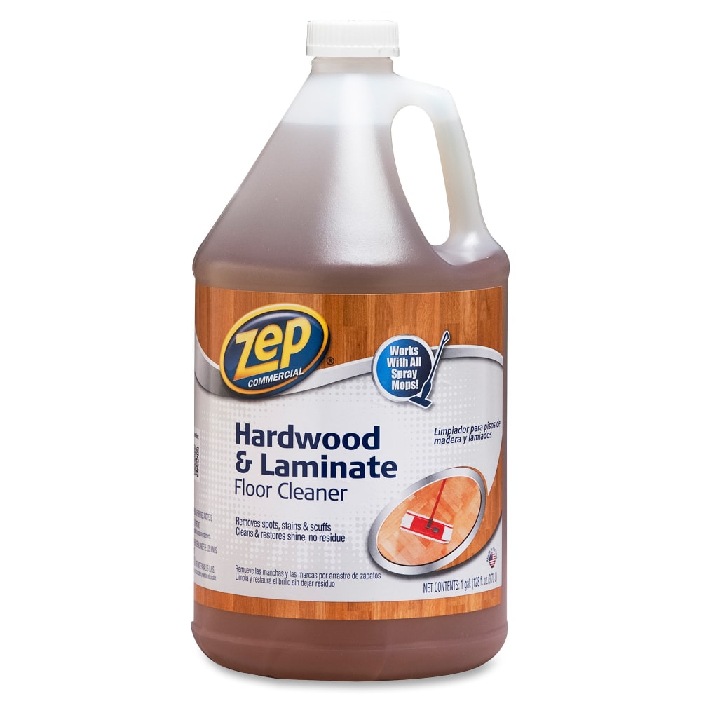 Zep Hardwood & Laminate Floor Cleaner - 128 fl oz (4 quart) - Fresh ScentBottle - 4 / Carton - Brown MPN:ZUHLF128CT