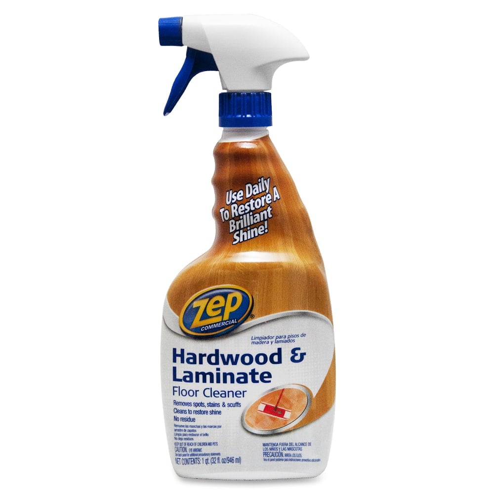 Zep Hardwood & Laminate Floor Cleaner - 32 fl oz (1 quart) - Fresh Scent - Non-sticky - Brown - 12 / Carton MPN:ZUHLF32CT