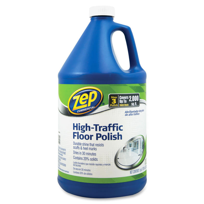 Zep High-Traffic Floor Finish - 128 fl oz (4 quart) - Durable - Clear, Green - 4 / Carton MPN:ZUHTFF128CT