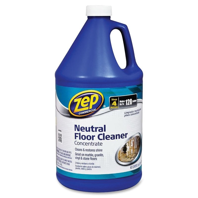 Zep Concentrated Neutral Floor Cleaner - Concentrate - 128 fl oz (4 quart) - 4 / Carton - Blue MPN:ZUNEUT128CT