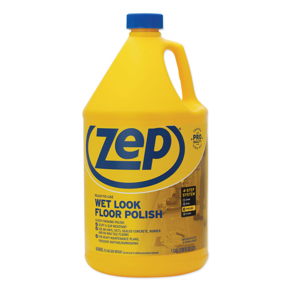 Zep Commercial Wet Look Floor Polish, 1 gal Bottle MPN:ZUWLFF128