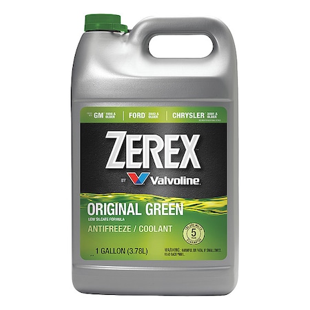 Antifreeze Coolant: Bottle, 1 gal, Concentrated, IAT, Ethylene Glycol, Original, Green MPN:ZX001