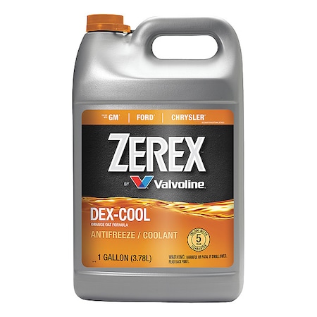 Antifreeze Coolant, Concentrated, 1 gal, Bottle, Orange, OAT, Ethylene Glycol MPN:ZXEL1