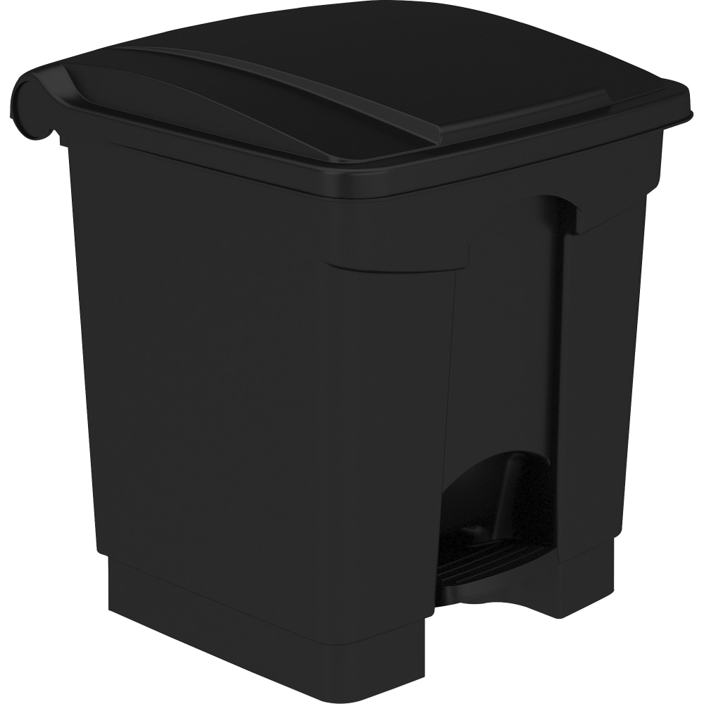 Safco Plastic Step-on Waste Receptacle - 8 gal Capacity - Easy to Clean, Foot Pedal, Lightweight - 17.3inx16inx 16in Depth - Plastic - Black - 1/Carton MPN:9924BL