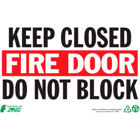 Zing Eco Safety Sign Keep Fire Door Closed 10