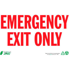 Zing Eco Safety Sign Emergency Exit Only 10