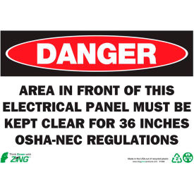 Zing Eco Safety Sign Danger Electrical Panel 10