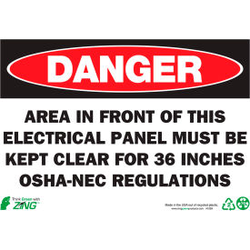 Zing Eco Safety Sign Danger Electrical Panel 10