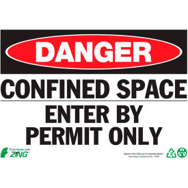 Zing Eco Safety Sign Danger Confined Space 10