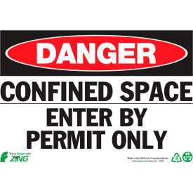 Zing Eco Safety Sign Danger Confined Space 10