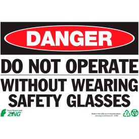 Zing Eco Safety Sign Do Not Operate Without Wearing Safety Glasses 10