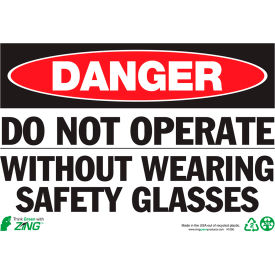 Zing Eco Safety Sign Do Not Operate Without Wearing Safety Glasses 10