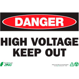Zing Eco Safety Sign Danger High Voltage Keep Out 10