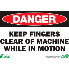 Zing Eco Safety Sign Danger Keep Fingers Clear 10
