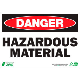 Zing Eco Safety Sign Danger Hazardous Material 10