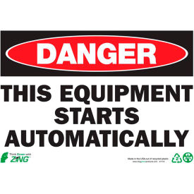Zing Eco Safety Sign Danger Equipment Starts Automatically 10