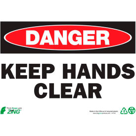 Zing Eco Safety Sign Danger Keep Hands Clear 10