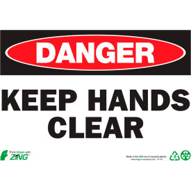 Zing Eco Safety Sign Danger Keep Hands Clear 10