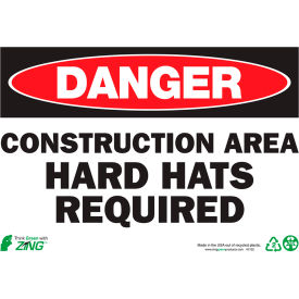 Zing Eco Safety Sign Danger Construction Area Hard Hats 10