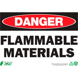 Zing Eco Safety Sign Danger Flammable Materials 10