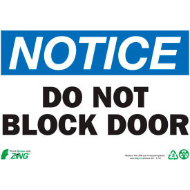 Zing Eco Safety Sign Notice Do Not Block Door 10