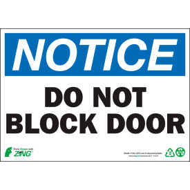 Zing Eco Safety Sign Notice Do Not Block Door 10