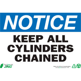 Zing Eco Safety Sign Notice Keep Cylinder Chained 10