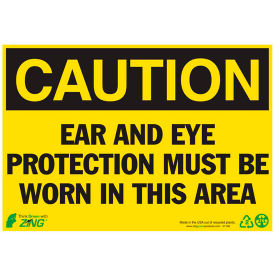 Zing Eco Safety Sign Caution Ear Protection Required 10
