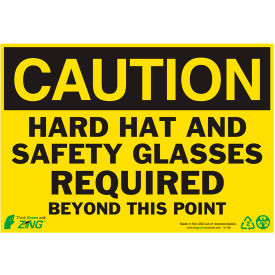 Zing Eco Safety Sign Caution Hard Hat and Safety Glasses Required 10