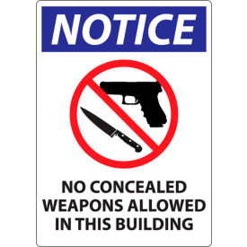 Zing Concealed Carry Sign Notice No Concealed Weapons Allowed In... 7