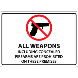 Zing Concealed Carry Label All Weapons Prohibited 7