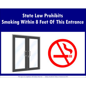 Zing No Smoking Sign Window Decal Indiana Regulations 7