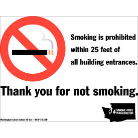 Zing No Smoking Sign Washington 10