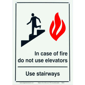 Zing Eco Safety Sign In Case of Fire Use Stairs w/Picto 7