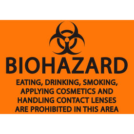 Zing Eco Safety Sign BioHazard No Eating Smoking Drinking Sign... 10