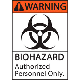 Zing Eco Safety Sign Warning BioHazard Authorized Personnel Only 7