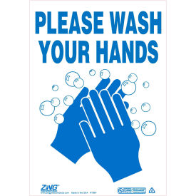Zing Safety Sign Wash Hands Plastic 7