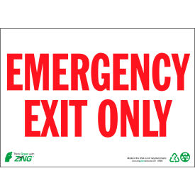 Zing Eco Safety Sign Emergency Exit Only 14